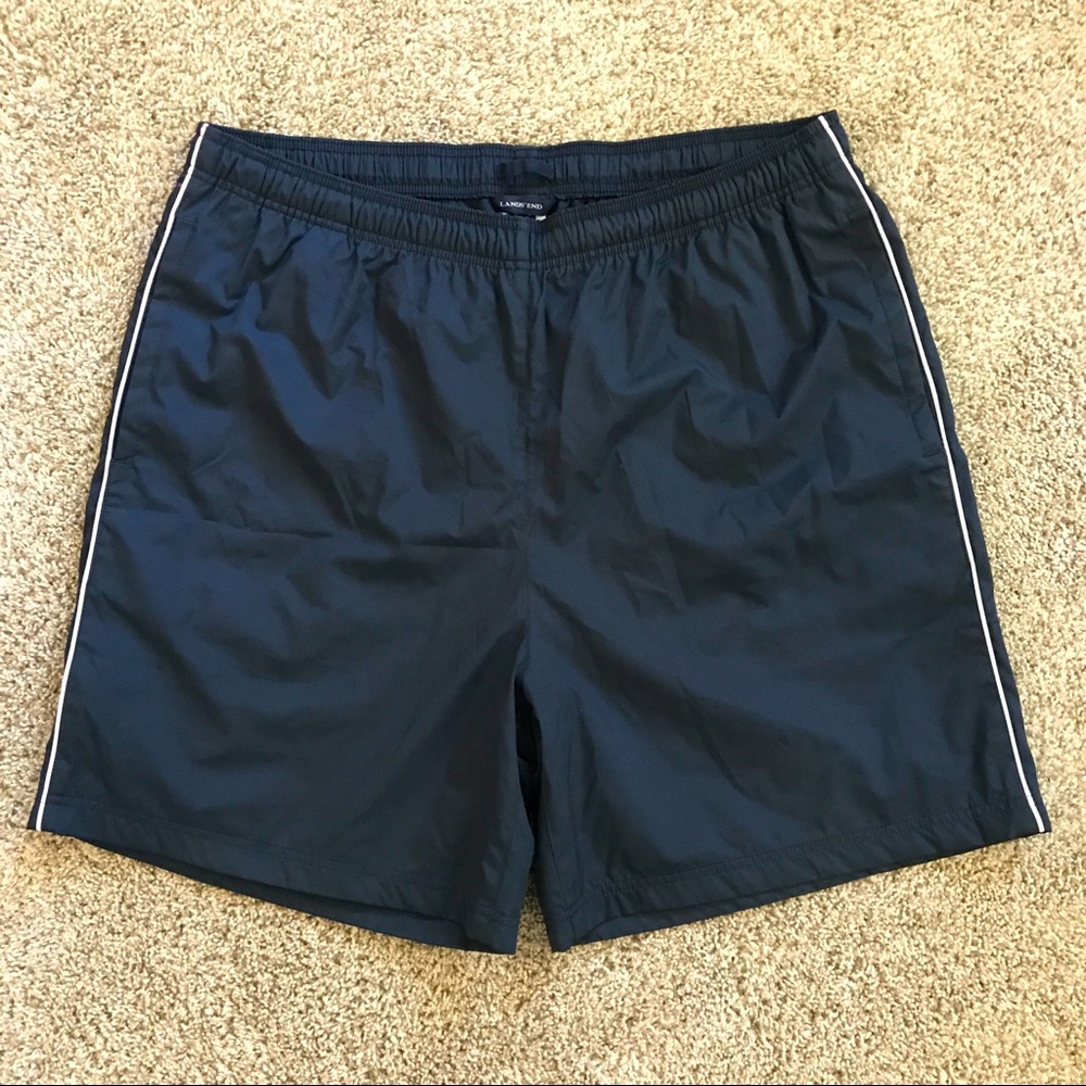 Like New Lands’ End Navy Blue Swim Trunks, Size XL